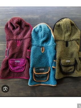 Wilderdog Sherpa Fleece Hooded Dog Jacket Burgundy Maroon Magenta Large